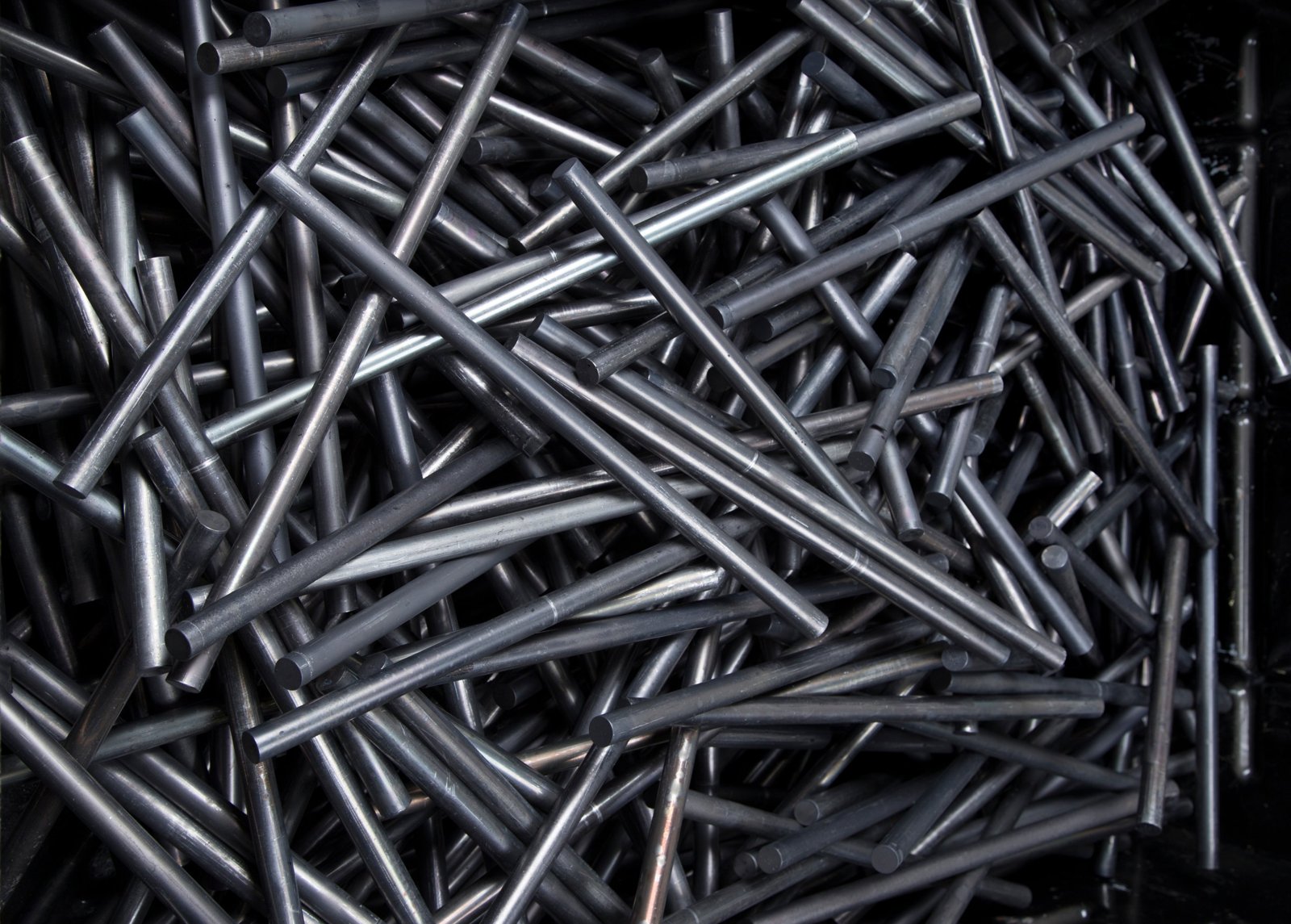 Pile of finished metal rods