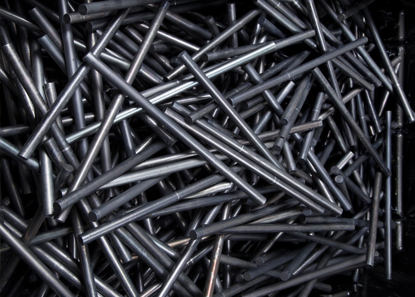 Stack of finished metal rods